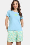 Zivame Aquarelle Woven Loungewear Shorts Set - Lime Cream — thumbnail 2